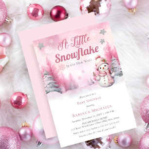 Invitation Rose Un Petit Feu De Neige   Sprinkle Fille de nei