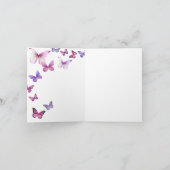 Invitation Rose Un Petit Papillon Blanc À L'Intérieur (Intérieur)