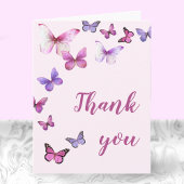 Invitation Rose Un Petit Papillon Blanc À L'Intérieur