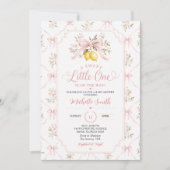Invitation Rose Un petit SUCRE arrive Bébé Shower (Devant)