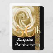 Invitation Rose V01A pour les 50 ans de mariage SU (Devant / Derrière)