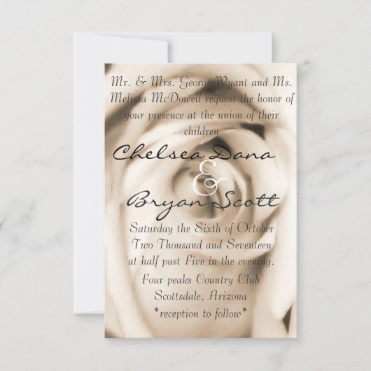 Invitation Rose Vanilla (Devant)