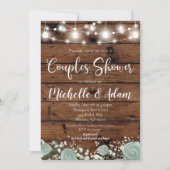 Invitation Rose vert Couples Douche rustique Pays (Devant)