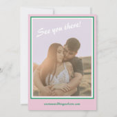 Invitation Rose vert grand monogramme Créatif Bold Mariage am (Dos)