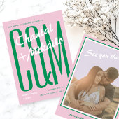 Invitation Rose vert grand monogramme Créatif Bold Mariage am