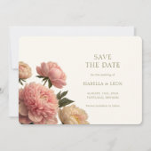 Invitation Rose vert ivoire et olive Enregistrer la date (Devant)