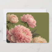 Invitation Rose vert olive moderne Sauvez la date (Dos)
