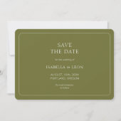 Invitation Rose vert olive moderne Sauvez la date (Devant)