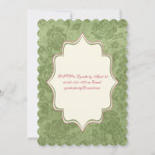 Invitation Rose vert rose ivoire Damask Garden Party Invitati (Dos)