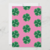 Invitation Rose Vert St. Patrick' Chanceux Un Premier Anniver (Dos)