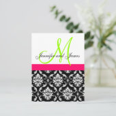 Invitation rose, verte, Mariage damassé noire (Debout devant)