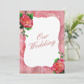 Invitation Rose victorien Dusty Floral Mariage (Debout devant)