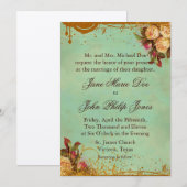 Invitation Rose victorienne (Devant / Derrière)