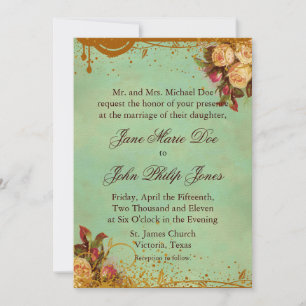 Invitation Rose victorienne
