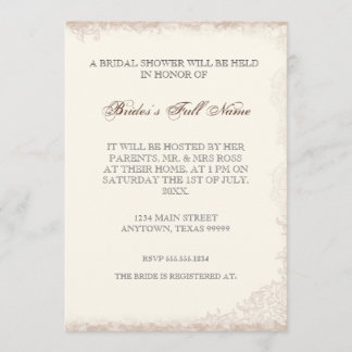 Invitation rose victorienne Antiqued de Fête de la