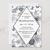 Invitation Rose Victorienne - Fête de Mariage (Devant)