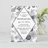 Invitation Rose Victorienne - Fête de Mariage (Debout devant)