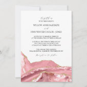 Invitation Rose vif Agate Mariage moderne (Devant)