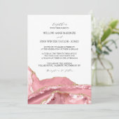 Invitation Rose vif Agate Mariage moderne (Debout devant)
