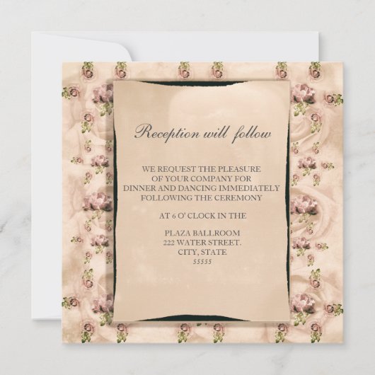 Invitation Rose vintage (Devant)