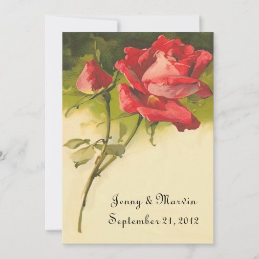 Invitation Rose Vintage (Devant)