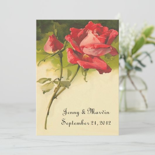 Invitation Rose Vintage (Debout devant)