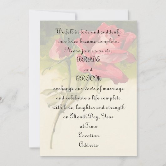Invitation Rose Vintage (Dos)