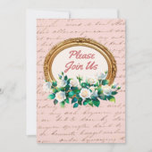 Invitation Rose vintage Antique Lettering (Devant)