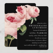 Invitation Rose vintage Black Bridesmaid Mariage (Devant / Derrière)
