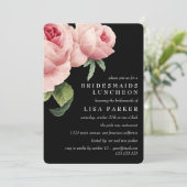 Invitation Rose vintage Black Bridesmaid Mariage (Debout devant)