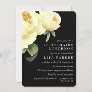 Invitation Rose vintage Black Bridesmaid Mariage