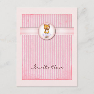 Invitation rose vintage d'anniversaire de sucrerie