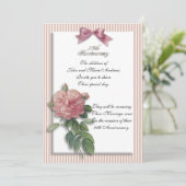 Invitation rose vintage du 25e anniversaire (Debout devant)