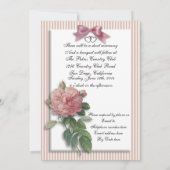 Invitation rose vintage du 25e anniversaire (Dos)