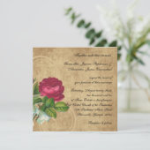 Invitation Rose Vintage élégant, Magenta/Brown (Debout devant)