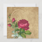 Invitation Rose Vintage élégant, Magenta/Brown (Dos)