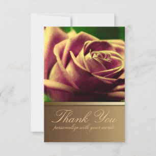 Invitation Rose vintage Flower Merci note