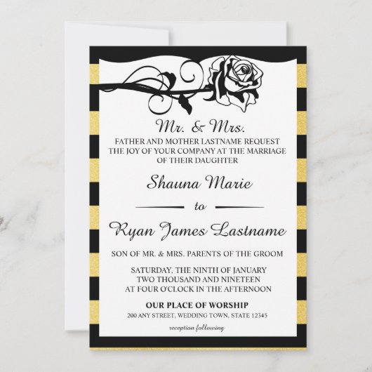 Invitation Rose vintage Glam (Devant)