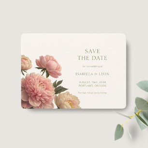 Invitation Rose Vintage ivoire moderne Enregistrer la date