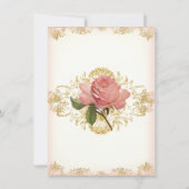 Invitation Rose Vintage Parisien Manoir Maison Couples Douche (Dos)