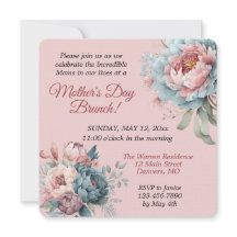 Rose vintage Peonies Floral Fête des Mères Brunch