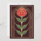 Invitation Rose vintage Vitrail Mariage d'arc victorien (Dos)