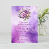Invitation Rose violet alcool Jardin Mariage Douche (Debout devant)