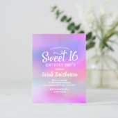 Invitation rose violet aquarelle pour Sweet 16 (Debout devant)