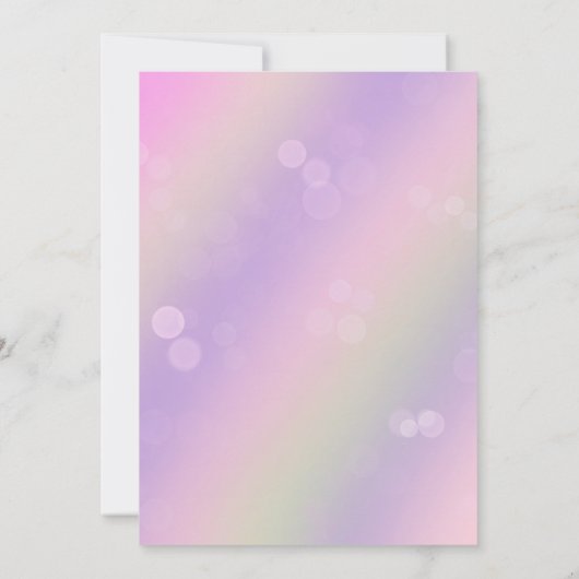 Invitation Rose violet arc-en-ciel Fairy Lights Filles Annive (Dos)