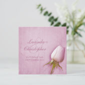 Invitation Rose violet bud lilac mariage carré (Debout devant)