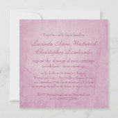 Invitation Rose violet bud lilac mariage carré (Dos)