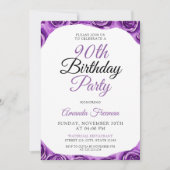 Invitation Rose violet classique 90e anniversaire (Devant)