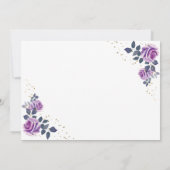 Invitation Rose violet Croix blanche bébé bébé bébé Baptême p (Dos)