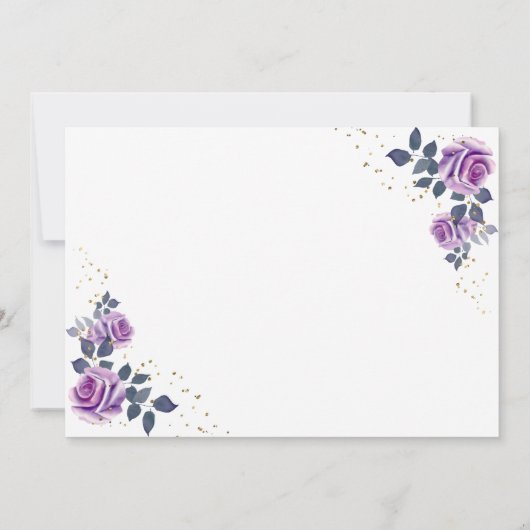 Invitation Rose violet Croix blanche bébé bébé bébé Baptême p (Dos)